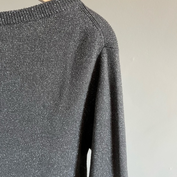 Beautiful Ca va de soi steel grey sweater dress with metallic threads, sz L. - Picture 4 of 5